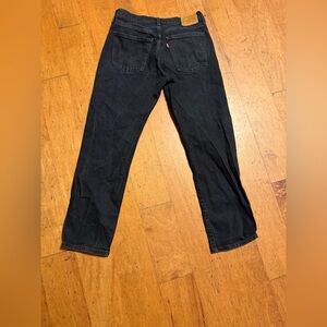 Levi's Men's Dark Black Straight Jeans -middy straight great used condition28/29